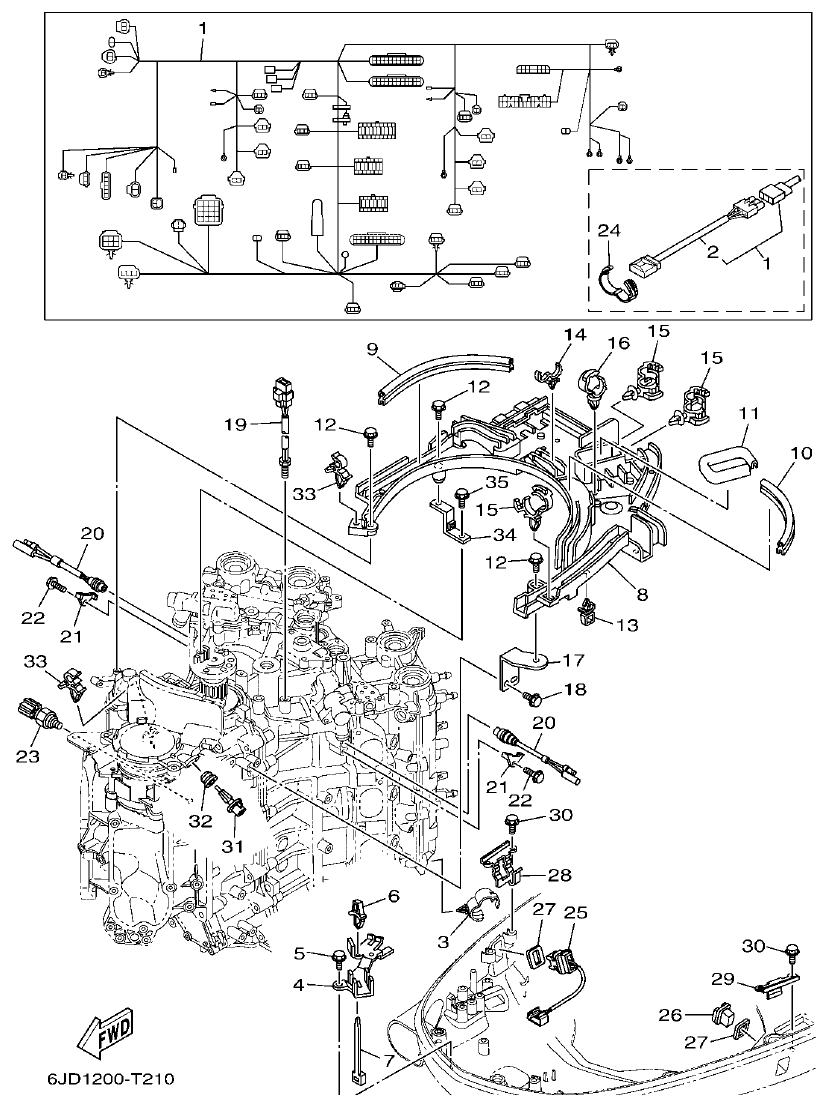 Yamaha F300BET, FL300BET, F300BET2, FL300BET2 ELECTRICAL 4 parts diagram